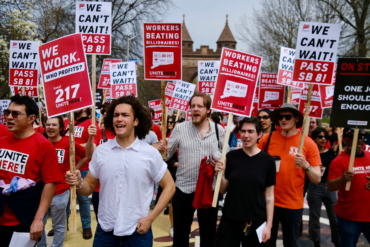 Billionaires are lining their pockets while workers struggle. SB 8 is a step towards a more just economy. Today, we made our voices heard! #WeWillWin #Solidarity