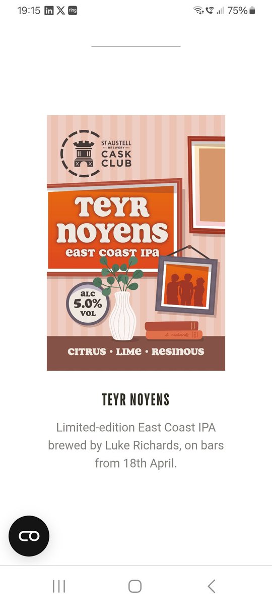 jer9026's tweet image. @StAustellBrew tried one of your new cask club beers at the Brough Arms in Bodmin. Without doubt, the nicest ale produced so far this year. Such a distict beer taste, well done.