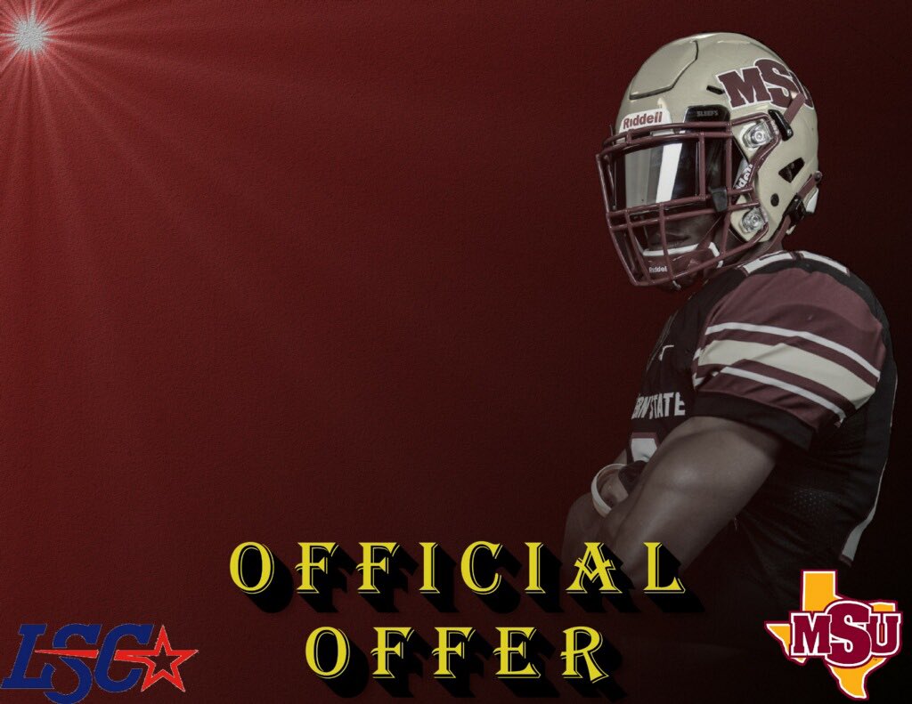 H16Hanson's tweet photo. Blessed to received a offer from @MSUTexasFB 😁 https://t.co/H67bSXToPG