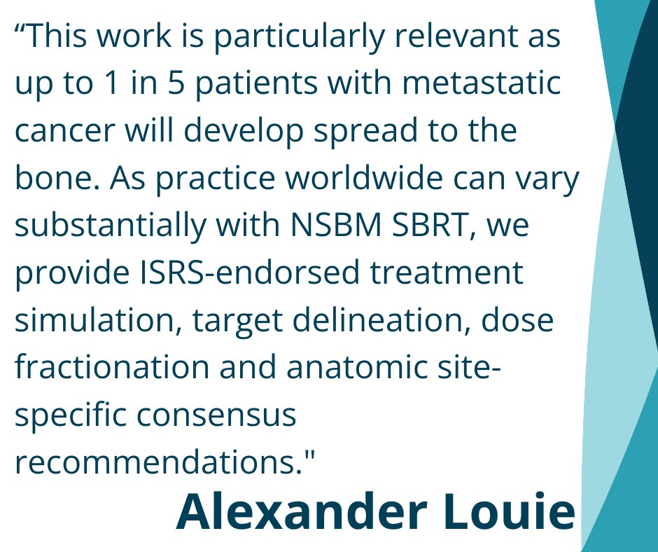 We are excited to see another ISRS guideline published in the Green Journal!

"Stereotactic body radiotherapy for non-spine bone metastases: A meta-analysis and international stereotactic radiosurgery society (ISRS) clinical practice guidelines"

Co-author Dr. Alexander Louie