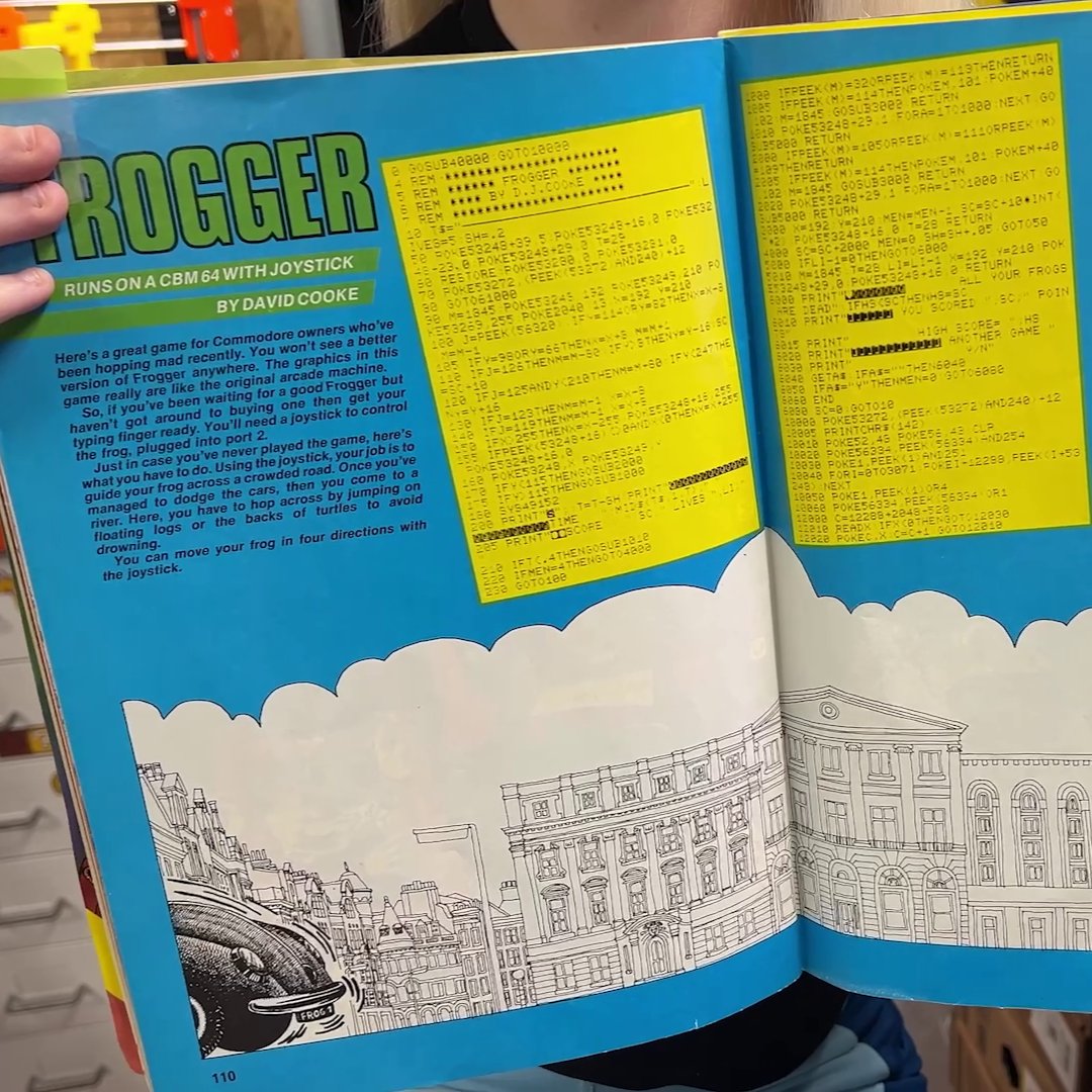 KariLawler's tweet image. Who remembers typing in games from magazines then? ... New bumper &quot;Coding Again Like It&apos;s The 80s&quot; video out, where I try first hand at trying to type-in a listing, namely &quot;FROGGER&quot;, from the Oct 1994 edition of C&amp;amp;VG on my trusty #Commodore64 (cont.) ...