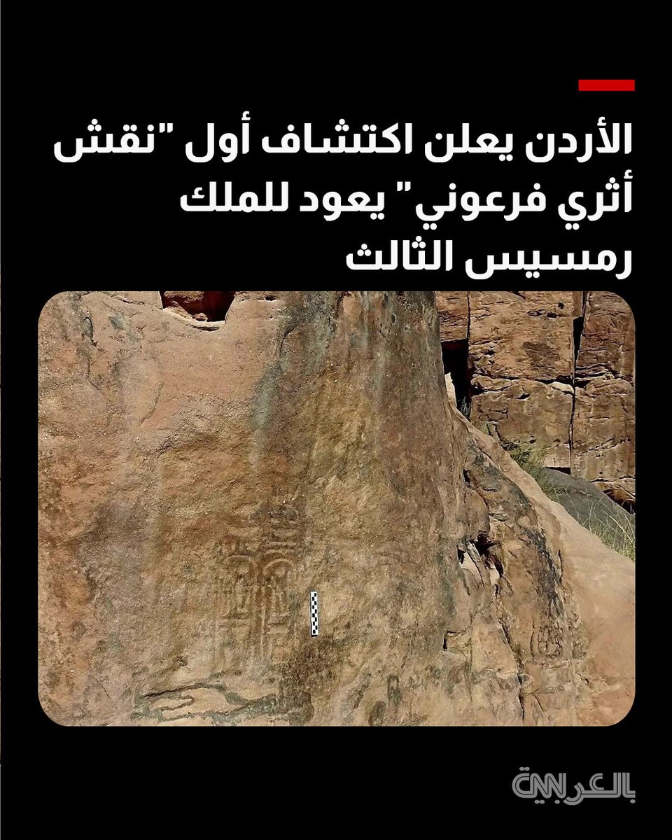 #الأردن يعلن اكتشاف أول "نقش أثري فرعوني" يعود للملك #رمسيس_الثالث
cnn.it/4isFO4V