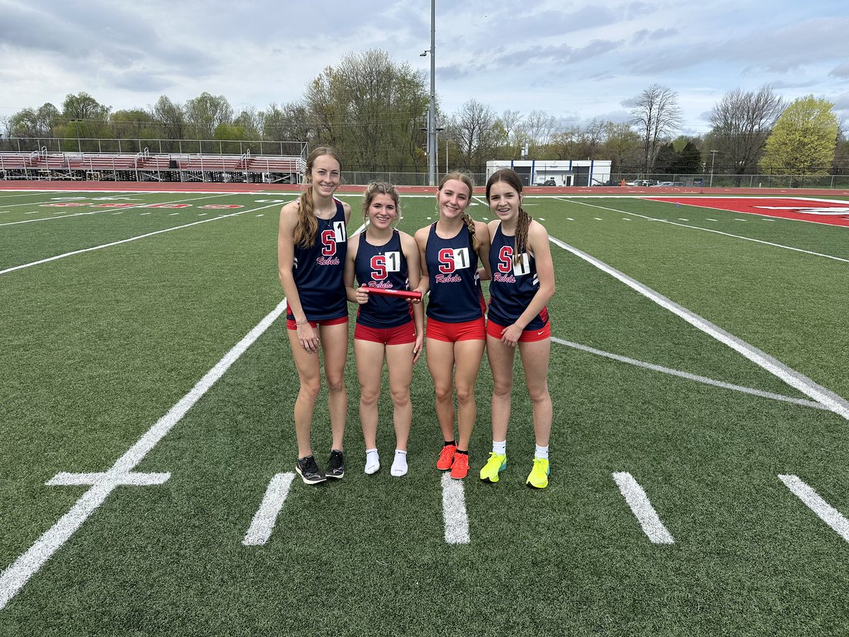 Girls 4x800 of Olivia Simpson, Tori Gammons, Sophie Ford and Mikayla Nussbaum won the Madison Invite with a Meet Record 10:07.99!!