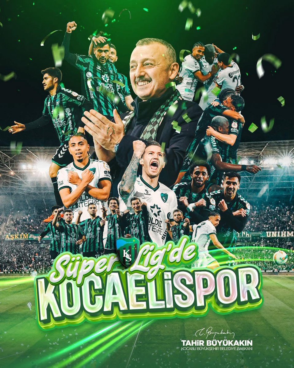 Şampiyonluk en çok sana yakışıyor Kocaelispor'umuz🏆

Bu zafer; sahada ter döken futbolcularımızın, gece gündüz emek veren teknik heyetimizin yılmadan mücadele eden kulüp yönetimimizin ve sevdasından asla vazgeçmeyen o büyük taraftarımızın eseridir