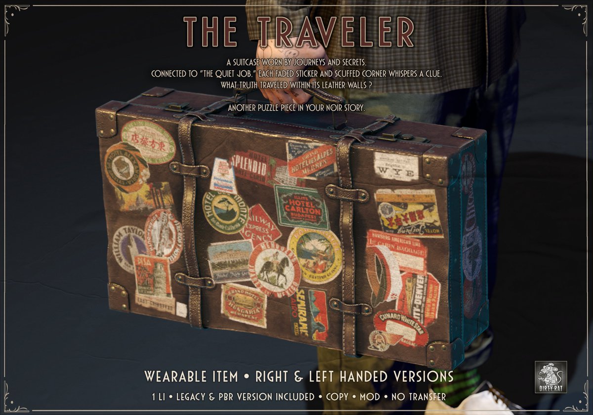 Dirty Rat - The Traveler

🏆 Get it for just 75L$ during this exclusive Lazy Sunday deal!

🚀 Elevate your space with this unique new item.

📅 Available April 20 - 22, 2025 – limited-time offer!

🔗 Grab yours now ! : marketplace.secondlife.com/p/Dirty-Rat-Th…

#secondlife