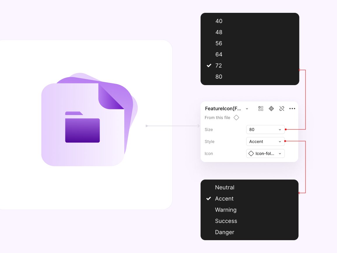 heyakash_design's tweet photo. Feature icons with component variants https://t.co/h01LgjUO5r