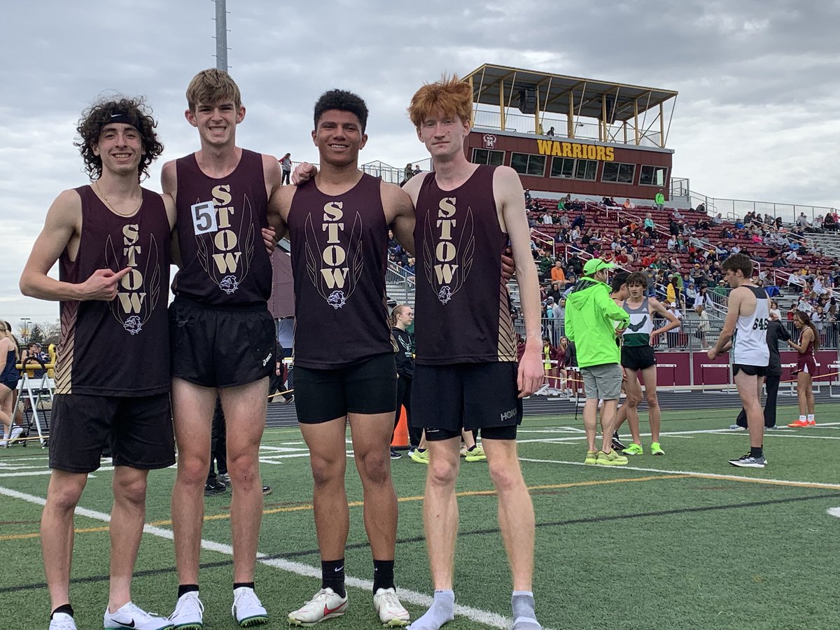 CoachJK2's tweet image. Our Stow boys Distance medley relay just broke the school record at the Walsh Relays!  10:43.5. Congrats!! #speedkills #strongertogether