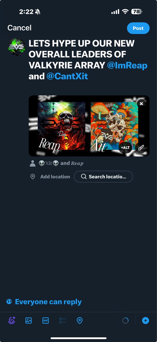 LETS HYPE UP OUR OVERALL LEADERS OF VALKYRIE ARRAY <a href="/ImReap/">Reap</a> and <a href="/CantXit/">👽𝕏𝕚𝕥👽</a>