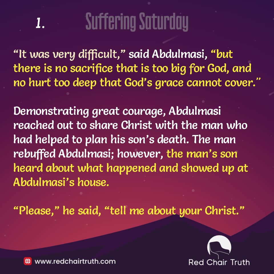 redchairtruth1's tweet photo. When grief hits, most retreat. But Abdulmasi did the unthinkable.
He faced his son’s killer—with the gospel on his lips. Would you do the same?
Step into a story where love silences vengeance this Suffering Saturday.
#RedChairTruth #SufferingSaturday #Persecution #ItaUdoh https://t.co/yoPQXjpdjl