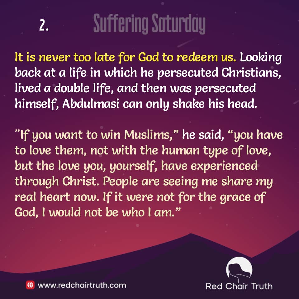 redchairtruth1's tweet photo. When grief hits, most retreat. But Abdulmasi did the unthinkable.
He faced his son’s killer—with the gospel on his lips. Would you do the same?
Step into a story where love silences vengeance this Suffering Saturday.
#RedChairTruth #SufferingSaturday #Persecution #ItaUdoh https://t.co/yoPQXjpdjl