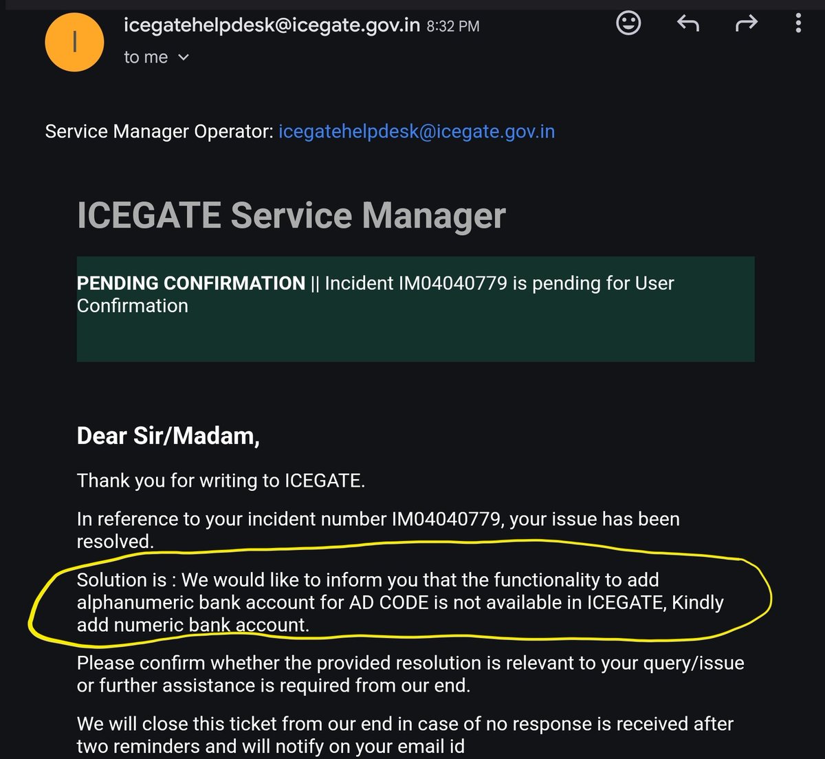 hitesh94patel's tweet image. @ICEGATE_CBIC Icegate is informing us to change to bank account to add Adcode. How can some one change banks accounting nunbering system for Adcode registration? @PMOIndia @RBI @FieoHq @dgftindia @RBIsays #Adcode, #ICEGATE, Export opportunities lost