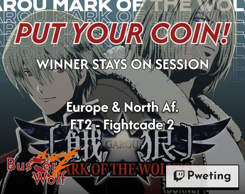 The announce is pretty late but hey, better late than never!

We're holding a new format!

Inspired by the arcade "Put your coin and wait for your turn" culture, I'll hold a Winner Stays on session on Garou MOW on a random schedule starting tonight at 9pm!