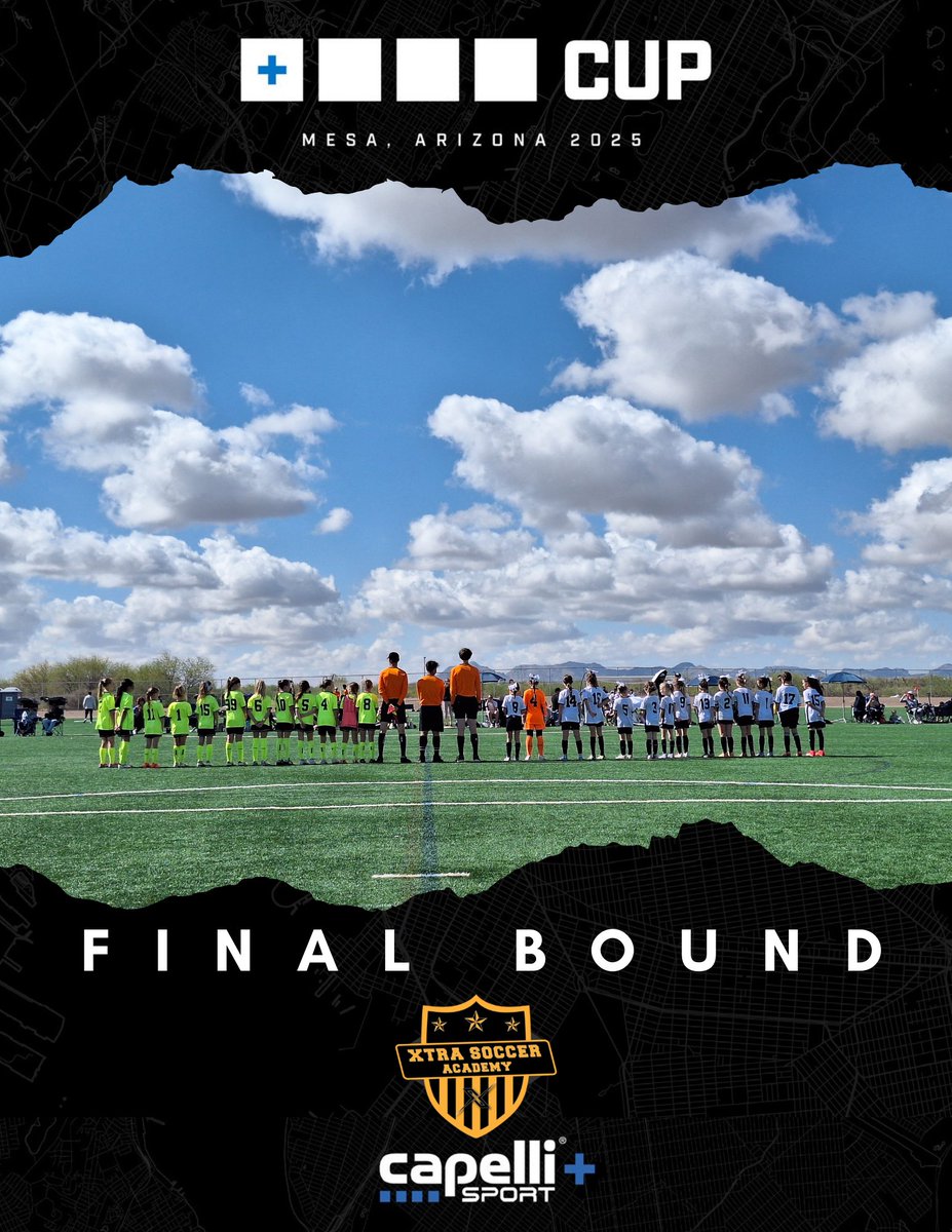 ◼️◼️◼️◼️ Xtra Soccer Academy x Capelli Sport+ Cup USA 2025

Our 2016/15 Girls Gold are headed to the FINAL at the Capelli Sport+ Cup USA!
A weekend of grit, goals, and determination in the desert—and we’re not done yet. One more to go ➕🏆🇺🇸
