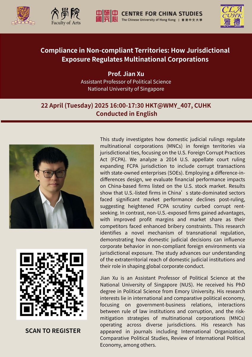 jackjianx's tweet photo. Looking forward to sharing my research at the Centre for China Studies at CUHK 😃 https://t.co/h7sdCrMYYY