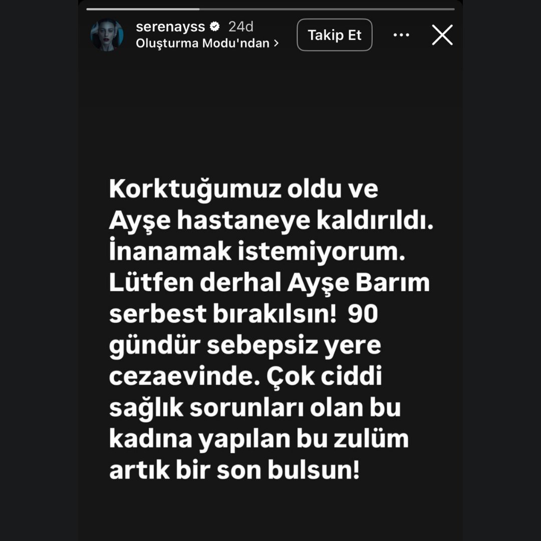 populicc's tweet image. Saraçhane olaylarıyla ilgili paylaşım yapmayan Serenay Sarıkaya, Ayşe Barım hakkında paylaşım yaptı.