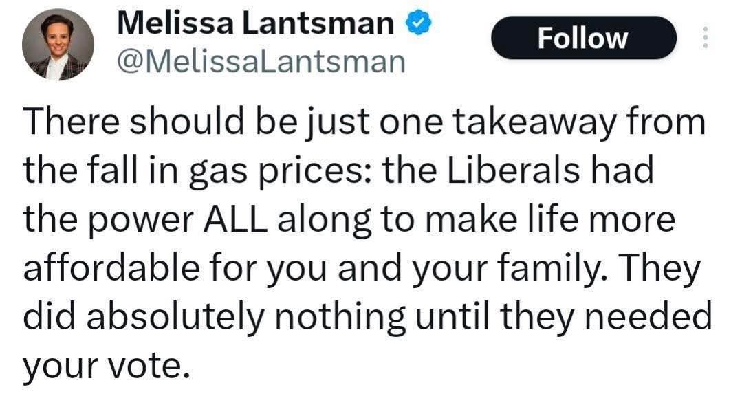 Canadian Cheesehead ๐จ๐ฆ ๐ง (@randythehunn) on Twitter photo <a href="/liberal_party/">Liberal Party</a> a) he's nobody's PM
b) not cancelled - paused.
c) what happened to all that "putting more money back in the pockets of Canadians" nonsense?
d) <a href="/liberal_party/">Liberal Party</a> a) he's nobody's PM
b) not cancelled - paused.
c) what happened to all that "putting more money back in the pockets of Canadians" nonsense?
d)
