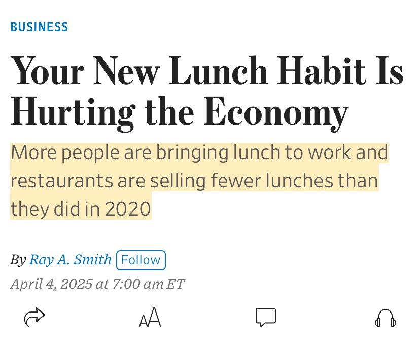 we went from “millennials can’t buy homes because they go out to eat too often” to “millennials are killing the restaurant industry by being too frugal”