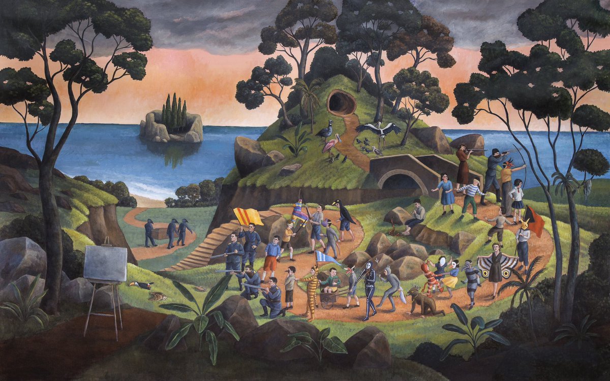 “El camino hasta la isla” mide 150 × 240 cm