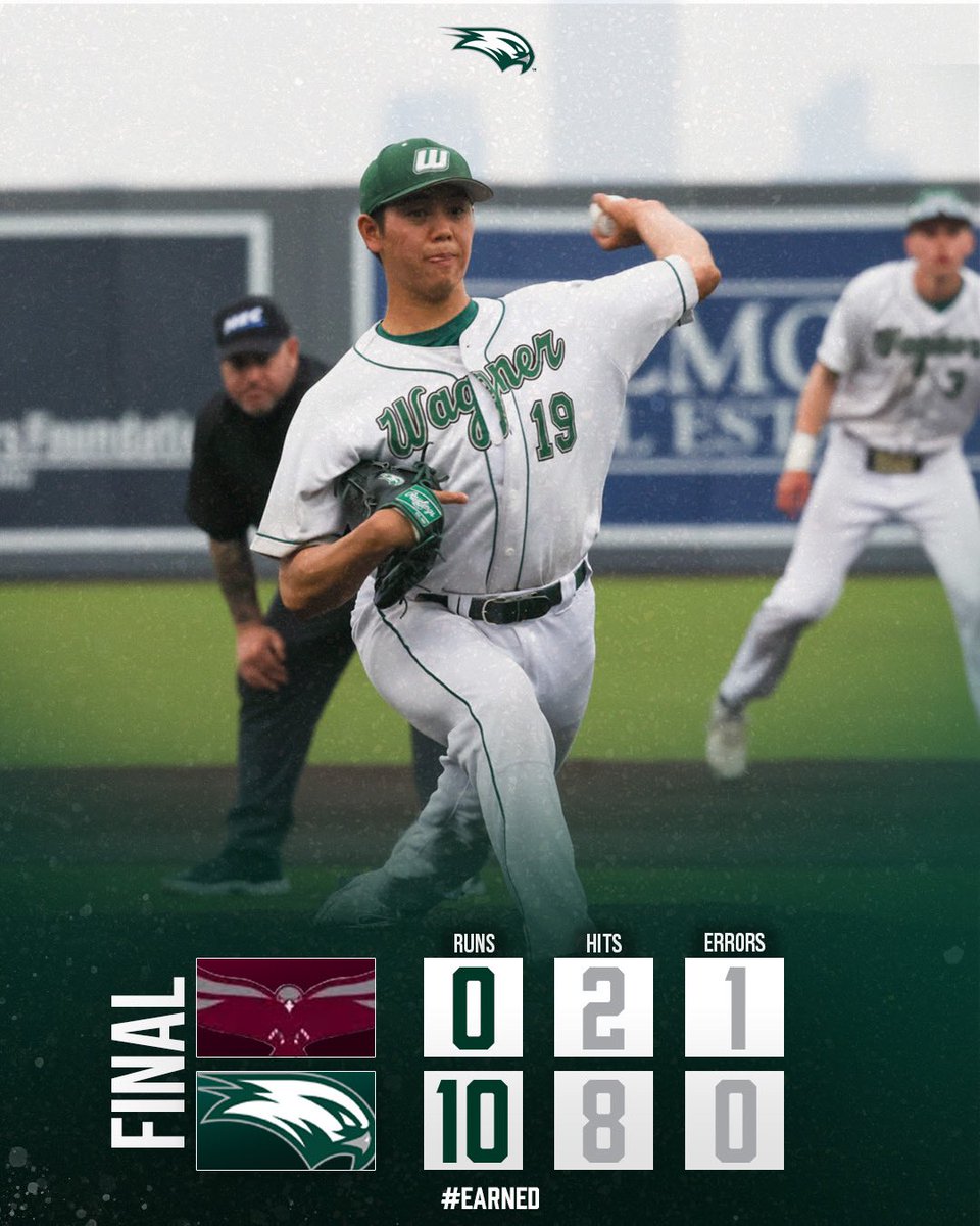 Wagner Baseball (@wagbaseball) on Twitter photo Series sweep ✅
Shutout ✅
Complete game for <a href="/hey_hayashi/">林 平太郎 / Heitaro Hayashi</a> ✅
Wagner goes home early in a seven-inning win over UMES to sweep the series.
#Earned Series sweep ✅
Shutout ✅
Complete game for <a href="/hey_hayashi/">林 平太郎 / Heitaro Hayashi</a> ✅
Wagner goes home early in a seven-inning win over UMES to sweep the series.
#Earned