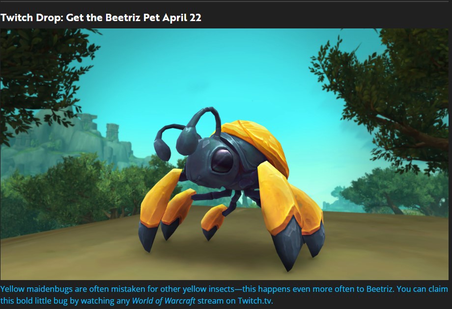 We have another adorable Twitch drop pet starting Tuesday April 22nd.  Come hangout with <a href="/WowGrandma78/">WowGrandma78🔜 Home</a>  and claim yours.  I stream every night  and look forward to seeing  you there.