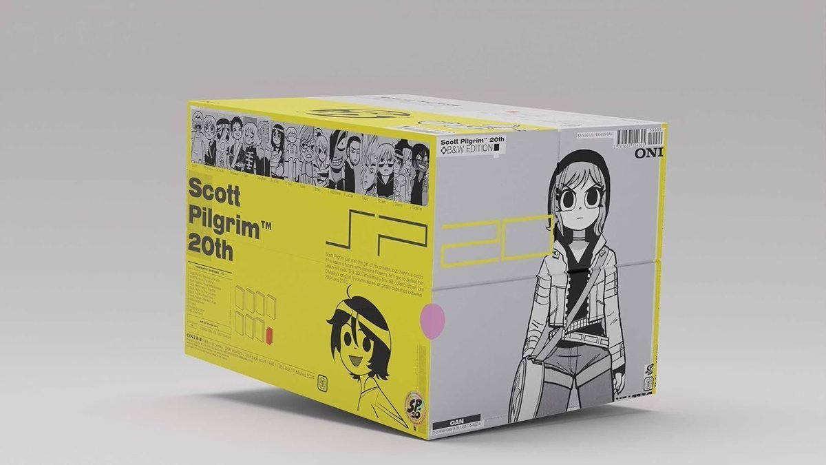 Wario64's tweet photo. Scott Pilgrim 20th Anniversary B&amp;W Hardcover Box Set is $99.98 on Amazon (60% off - 1244 pages) https://t.co/0Hwq6loT8T #ad https://t.co/XeYO9Eolo2
