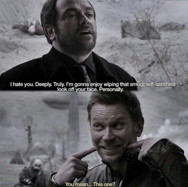 Carryonmyheart's tweet photo. Is it just me? or if the writers hadn't written Lucifer and Crowley to hate each other and instead made them a team working together. That they would be one badass, powerful duo https://t.co/oaodqOI9EG