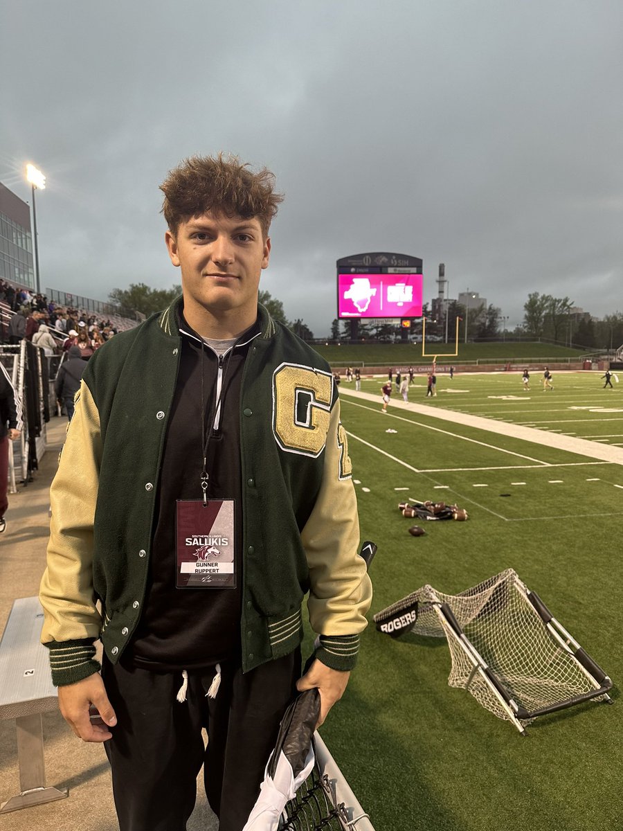 gunner_ruppert's tweet photo. Had a great day at @SIU_Football for their junior day/spring game. Thank you to @CoachNGriffin and @17NickHill for inviting me. https://t.co/JvspdWW48h