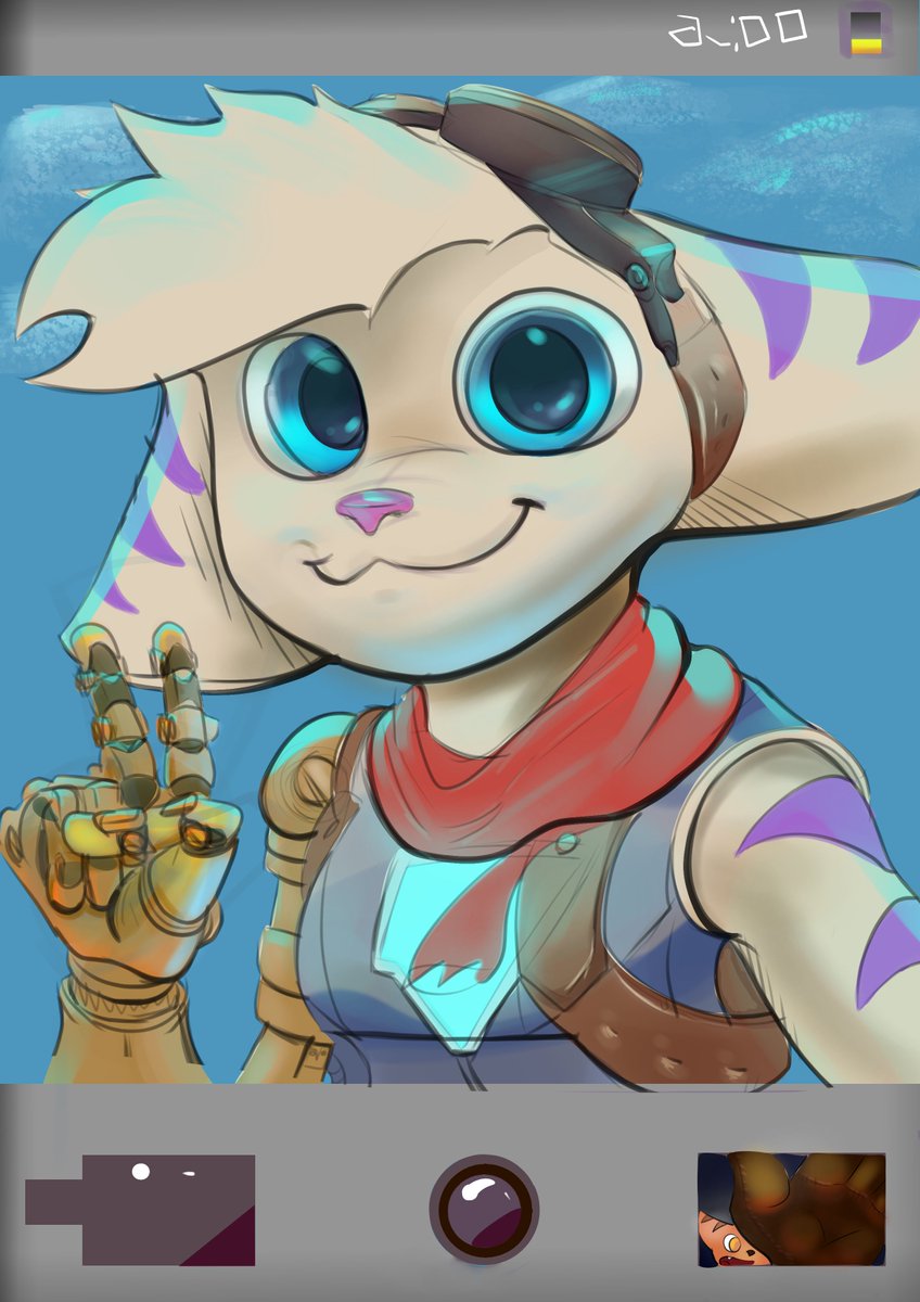fenneckyo's tweet image. "A selfie for the fans" - Rivet
#furryarwork #furry #art #ratchetandclank #rivet #fanart