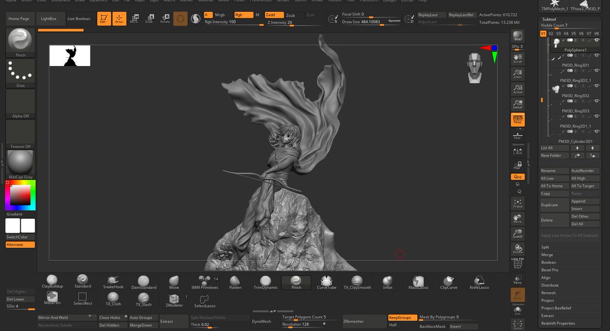 Enk3ns's tweet photo. WIP 3D printable figurine of Yona of the dawn

#YonaOfTheDawn #AkatsukiNoYona #Yona  #FanArt #3DArt #ZBrush #WIP #AnimeSculpt #Sculpture #DigitalSculpting #AnimeFigure #FigureSculpting #FantasyArt #3DModeling https://t.co/o4k0ykbYce