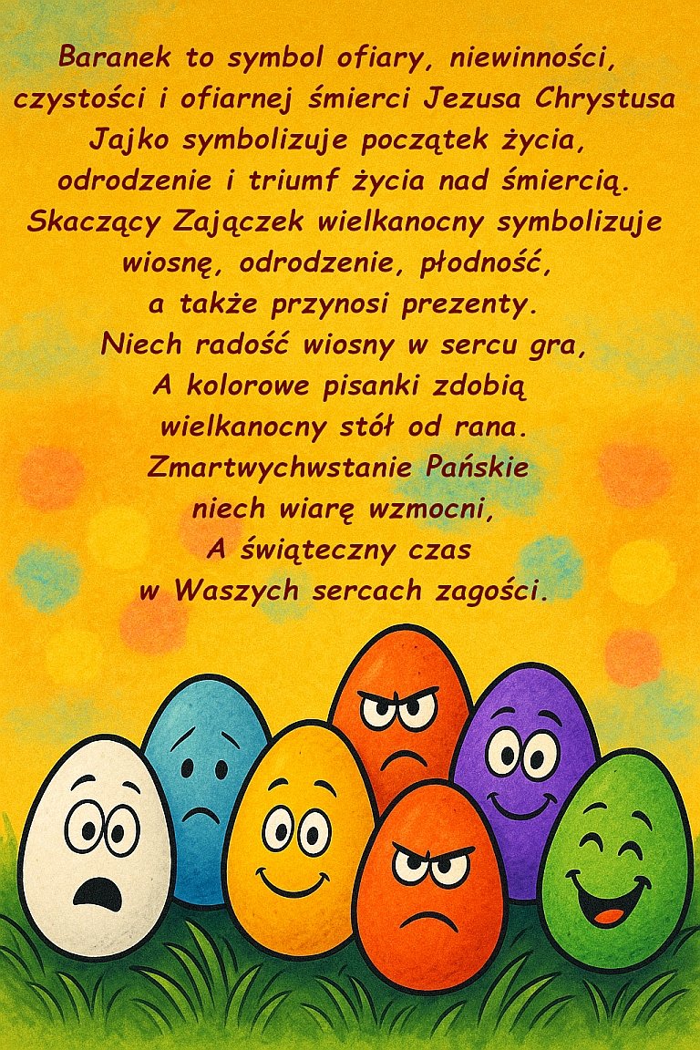 Adam72470262's tweet photo. Baranek to symbol ofiary, niewinności, 
czystości i ofiarnej śmierci Jezusa Chrystusa
Jajko symbolizuje początek życia, 
odrodzenie i triumf życia nad śmiercią.
Skaczący Zajączek wielkanocny symbolizuje wiosnę, 
odrodzenie, płodność, a także przynosi prezenty. https://t.co/OPcukrw6W2