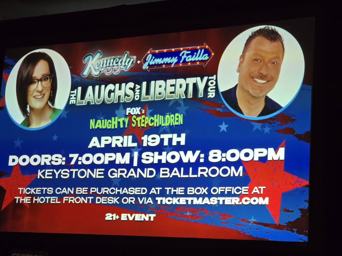 JamesMuncy's tweet photo. Here at the Slots and Sluts tour of my fave @foxnews culture pundits. #Kennedy #failla #slotsandsluts https://t.co/8VltlcXwyn