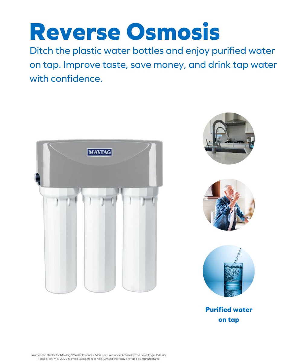 Cleanwaterco_'s tweet photo. Achieve fully purified water with a reverse osmosis system. Ditch the plastic water bottle and enjoy purified water on tap! https://t.co/nQTcKXKsQW