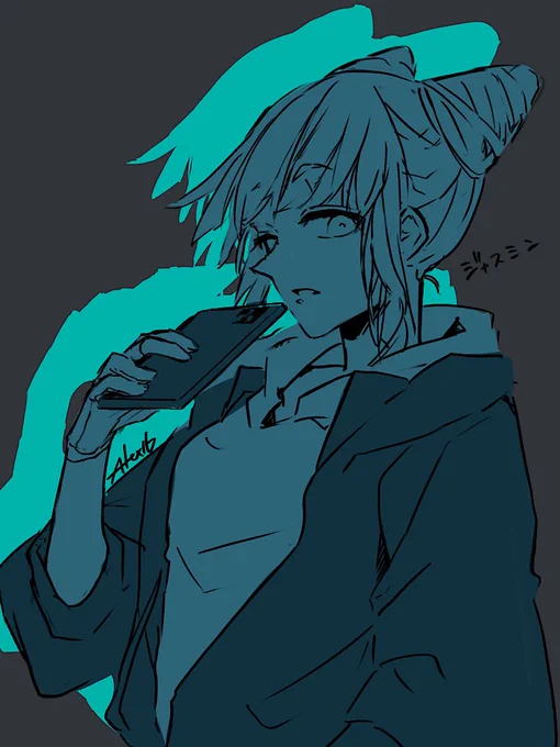 こないだの絵に入れられなかったジャスミンの落書きです