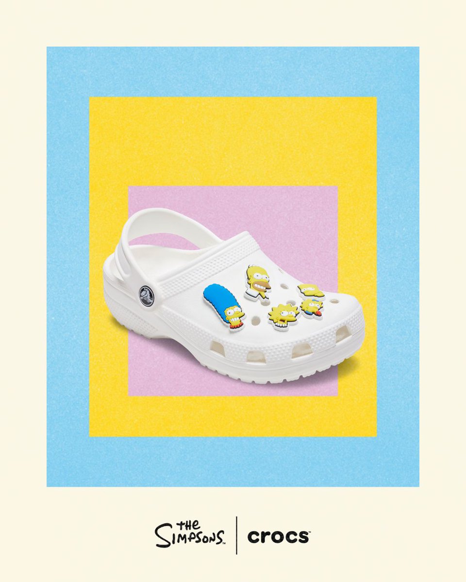 Shiekh's tweet image. It’s National Simpsons Day and your Crocs are about to get a Springfield upgrade 🟡👟
The Simpsons x Crocs Jibbitz drop 4/29. Don’t say we didn’t warn you 😏🫣

👇 And tell us which Simpson is your favorite.

#SimpsonsCollab #CrocsOnDeck #Jibbitz #Crocs #Simpsons