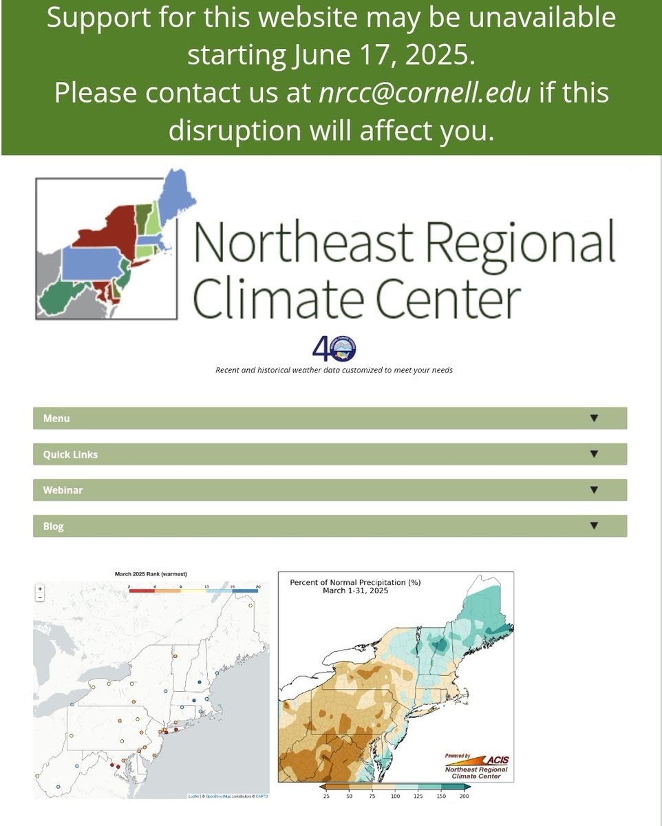 ChrisRobbinsWX's tweet photo. Behind the Forecast: The Regional Climate Centers You Should Know About https://t.co/m2wMPK7744 🌀❄️☀️
The Unsung Heroes of U.S. #Weather Data: Regional Climate Centers at risk of losing #funding. #climatology #historicalrecords https://t.co/mjTUNkT9RZ