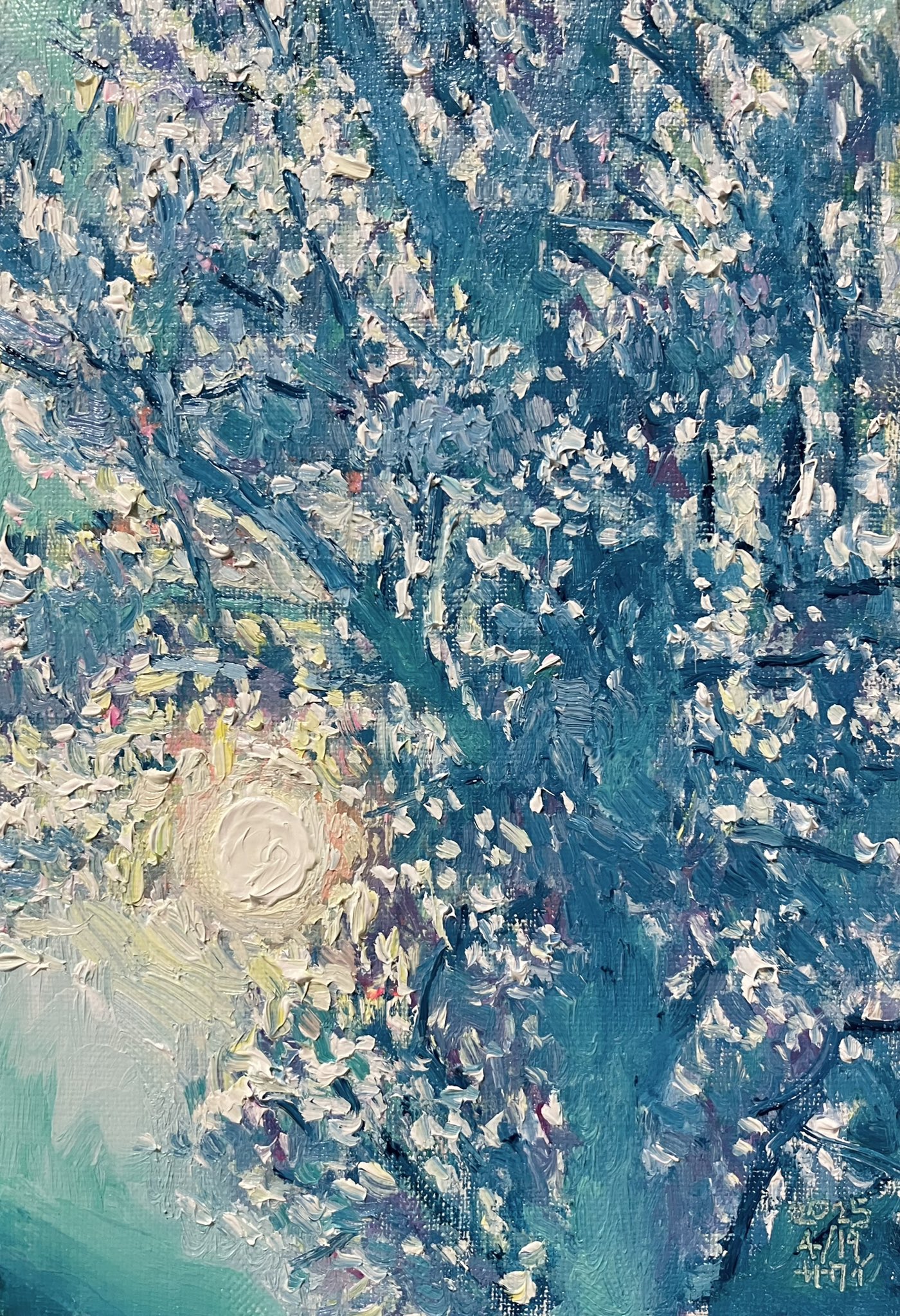 16×23㎝「朝の風景　20254」油彩・原画・サムホールサイズ 16×23㎝「朝の風景 20254」油彩・原画・サムホールサイズ
