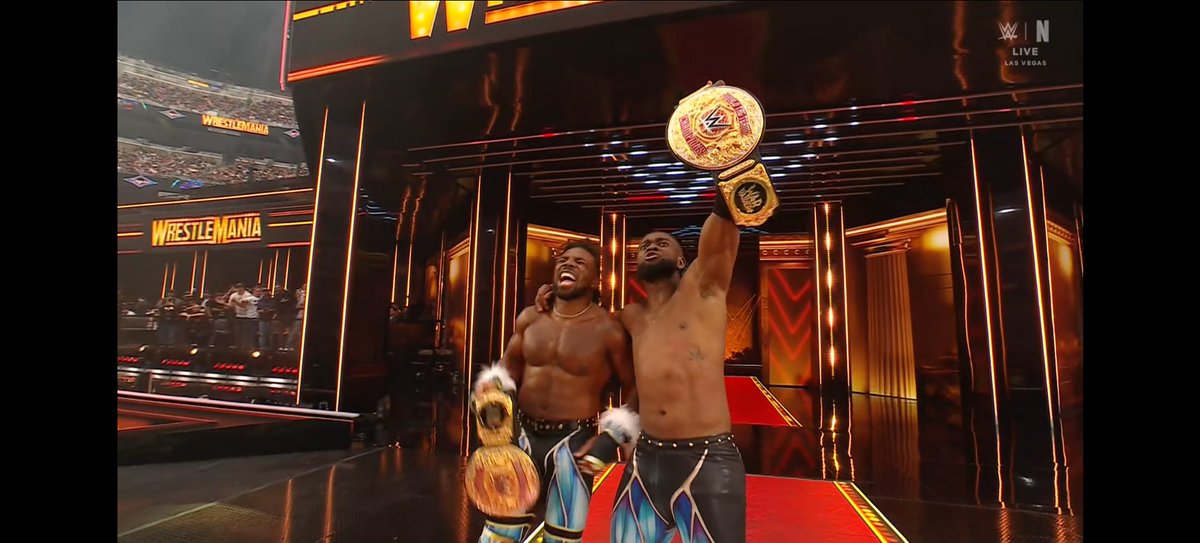 New Day win the Tag Titles.

#WrestleMania