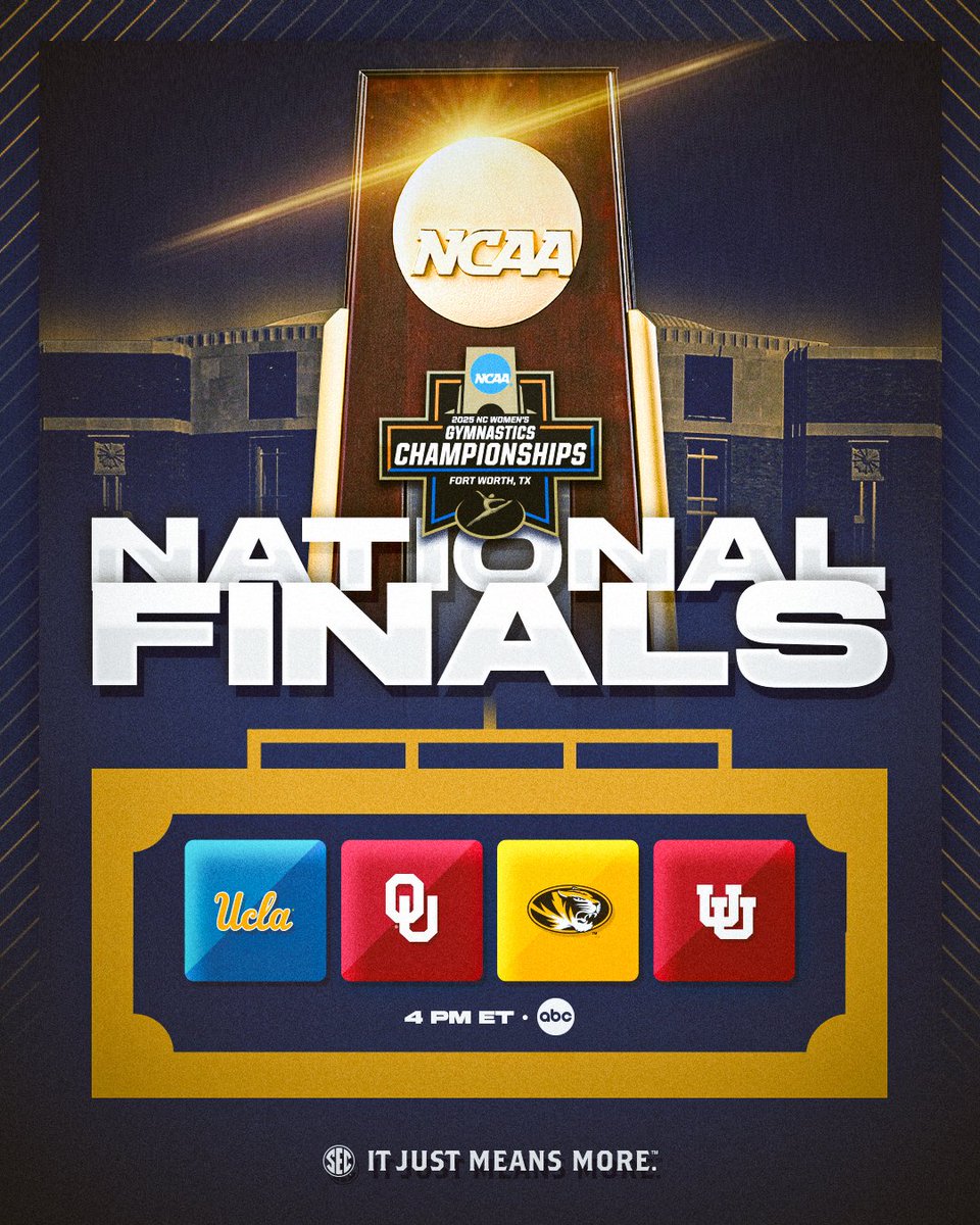 Southeastern Conference (@sec) on Twitter photo For everything. 😤🏆
The National Finals.
📺 ABC & the @ESPN app: secsports.social/ncaagymch25
<a href="/NCAA_Gymnastics/">NCAA Gymnastics</a> x #ItJustMeansMore For everything. 😤🏆
The National Finals.
📺 ABC & the @ESPN app: secsports.social/ncaagymch25
<a href="/NCAA_Gymnastics/">NCAA Gymnastics</a> x #ItJustMeansMore