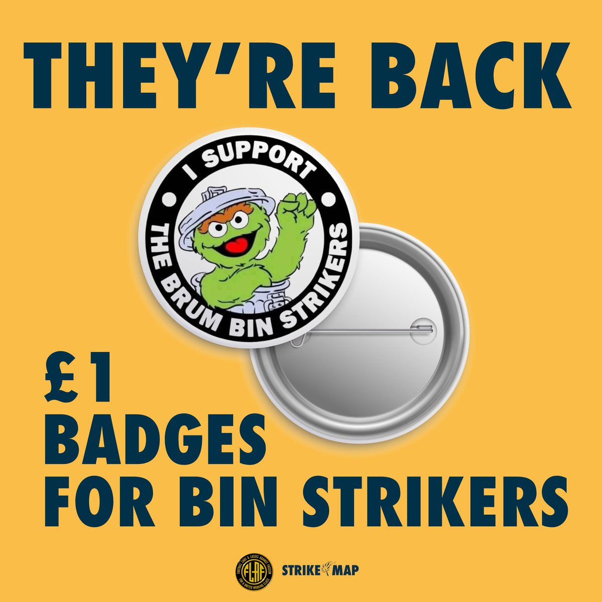 Strike Map (@strike_map) on Twitter photo BREAKING NEWS 🚨| Our support the #BrumBinStrike badges with <a href="/LadsLasses/">Football Lads & Lasses Against Fascism</a> are back in stock
Our first 1,000 sold out in just 28 hours.
Let's raise another £1,000.
Buy yours here: bit.ly/BirminghamSoli…
#BirminghamBinStrikes #StrikeMap BREAKING NEWS 🚨| Our support the #BrumBinStrike badges with <a href="/LadsLasses/">Football Lads & Lasses Against Fascism</a> are back in stock
Our first 1,000 sold out in just 28 hours.
Let's raise another £1,000.
Buy yours here: bit.ly/BirminghamSoli…
#BirminghamBinStrikes #StrikeMap