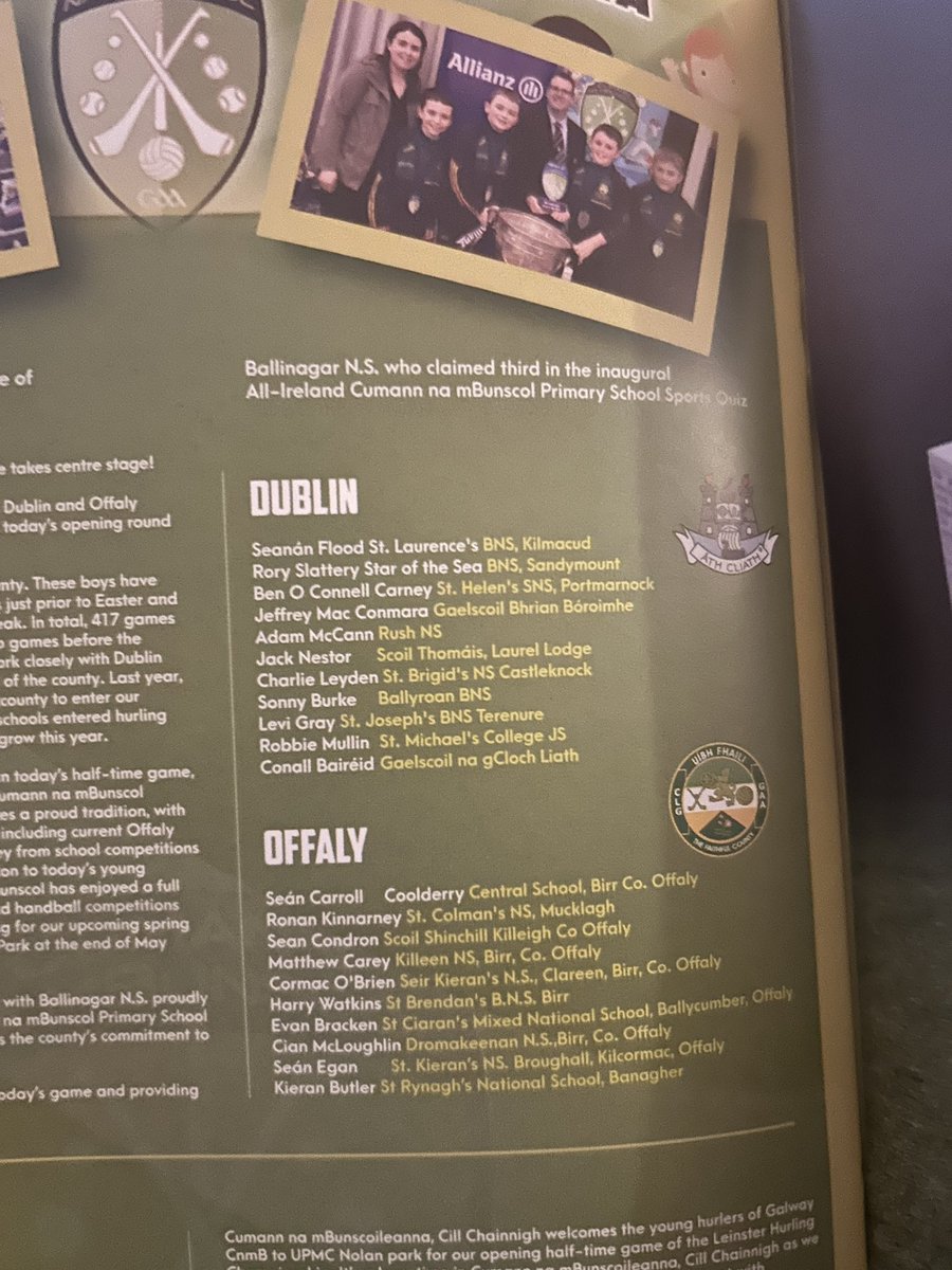 CnmB Dublin (@cnmbdublin) on Twitter photo Well done to the young hurlers who represented <a href="/DubGAAOfficial/">Dublin GAA</a> at half time in Parnell Park V <a href="/Offaly_GAA/">Official Offaly GAA</a>. Like the senior game it was a cracker with great skill on display. <a href="/offalyschoolGAA/">Offaly Cumann Na mBunscol</a> <a href="/gaaleinster/">Leinster GAA</a> <a href="/cnambnaisiunta/">Cumann na mBunscol</a> Well done to the young hurlers who represented <a href="/DubGAAOfficial/">Dublin GAA</a> at half time in Parnell Park V <a href="/Offaly_GAA/">Official Offaly GAA</a>. Like the senior game it was a cracker with great skill on display. <a href="/offalyschoolGAA/">Offaly Cumann Na mBunscol</a> <a href="/gaaleinster/">Leinster GAA</a> <a href="/cnambnaisiunta/">Cumann na mBunscol</a>