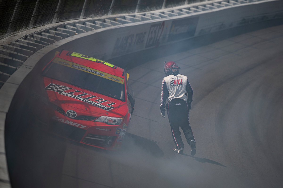 Tough day at Rockingham. Right front tire let go, hit the wall, and got a good breath of fumes in the process. Thankful for my team and the safety crew. Grateful to be okay. Racing will humble you fast, but that’s part of the game. We’ll be back.