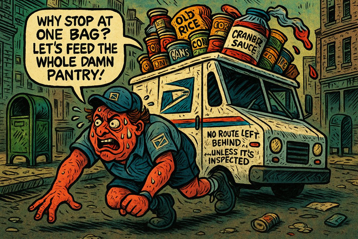 USPSucks's tweet photo. Over 1.9 billion pounds of unpaid labor
No route relief. No eval protections. No back support.
But hey—cheerios for PR

#NALCComics https://t.co/KW2rOPadlx