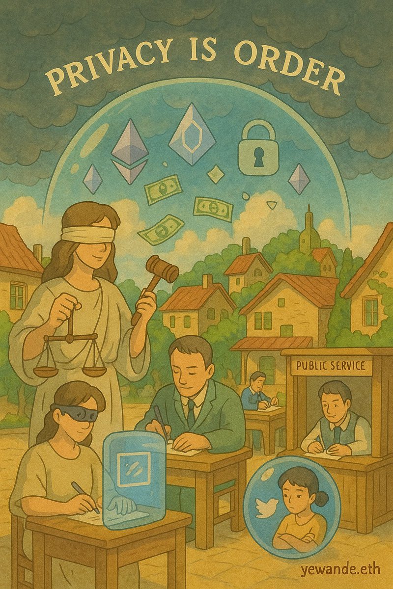 LionessAtEase's tweet photo. #VitalikFiles Ep. 1 | #PrivacyFiles Ep. 2
Privacy Is Order: Why Society Crashed Without It
You see, privacy isn’t only about personal freedom. It’s also about how society stays sane.
Vitalik puts it like this;
“A lot of what makes civilization work only works because of privacy”
Democracy? Built on privacy.
Without secret ballots, voting becomes a bribe-and-threat playground.
Think about it. If people can prove who they voted for, you can pay them to vote your way. Or worse, threaten them if they don’t.
The result? Votes aren’t about policy anymore. They are about fear, money, or shame.
Now expand that same logic to:
🪖Judges
🪖Public servants
🪖Journalists
🪖Even moderators on Twitter