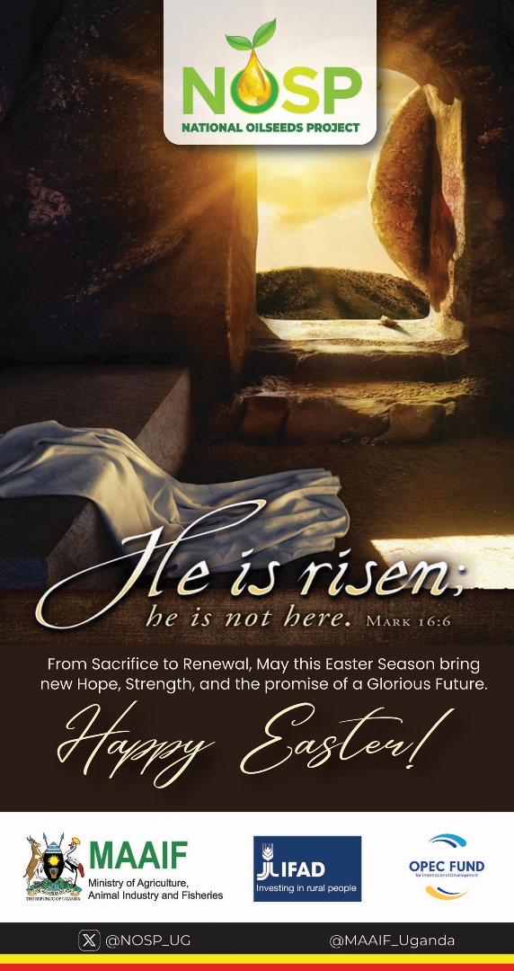NOSP_UG's tweet image. #HappyEaster 
From Sacrifice to Renewal. May this season bring new Hope.
@MAAIF_Uganda @Charlie_Kemi