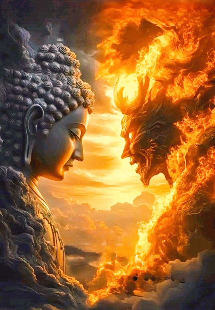 thecosmicpoet's tweet photo. This snare of Mara, in the form of anger,
dwelling in the cave of the heart:
cut it out with self-control, discernment, persistence, right view. The wise man would cut out each &amp; every form of unskillfulness.

- Buddha, Kodhana Sutta https://t.co/qUEbUtJawF