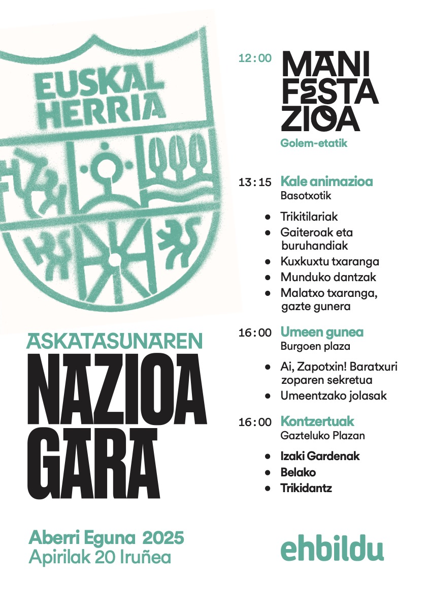 #AberriEguna
Bihar antsoaindarrok Iruñera.