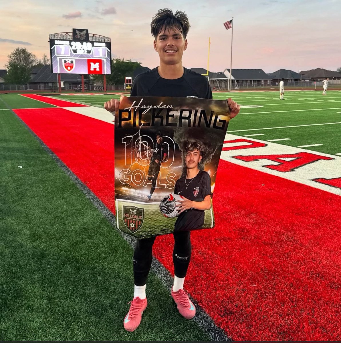 IWasAtTheGame's tweet photo. SHOUT OUT to HILLDALE #OKPreps Hayden Pickering for scoring 100 career goals for the Hornets, the 1st in school history in boys soccer

Congrats Hayden!

I Was At The Game
#OKPreps100GoalClub (and counting) sponsored by Physical Therapy Central #ptcentral https://t.co/TkBZrG30Z4
