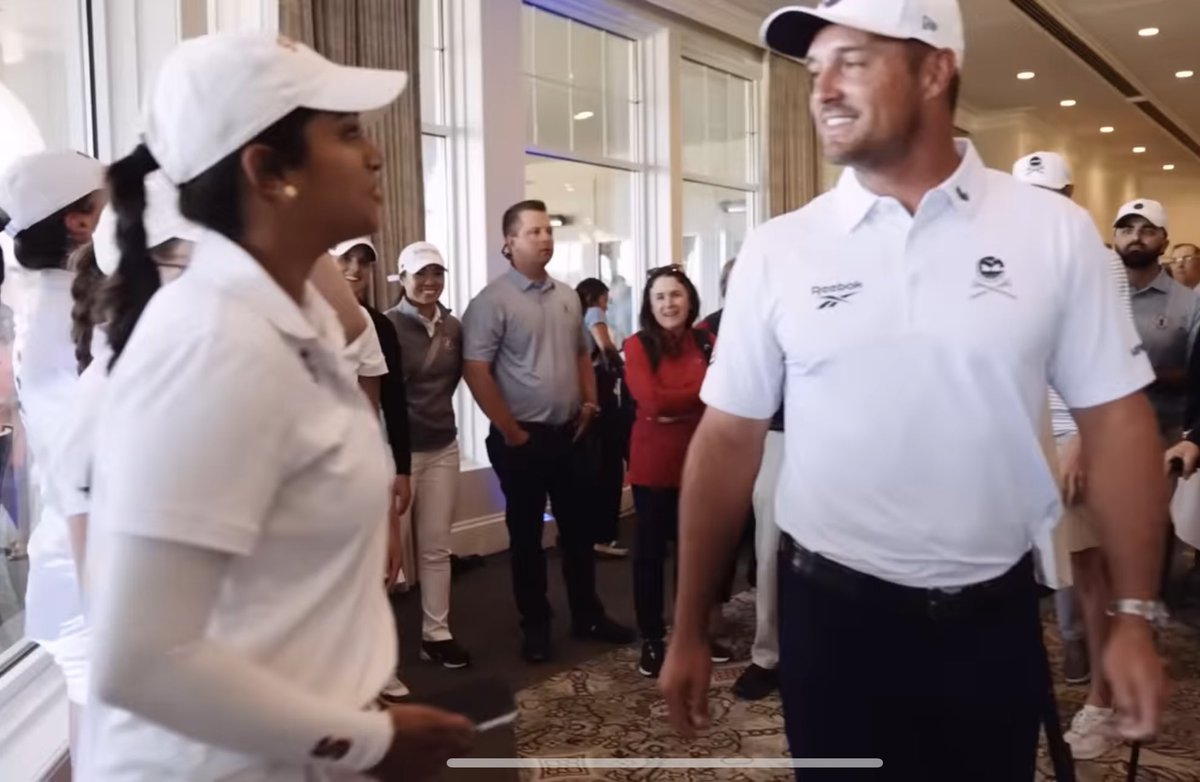 ProGolfCritic's tweet image. Just a quick reminder that the DAY after losing #TheMasters, Bryson didn’t wallow in the disappointment. He went to Pinehurst to have a plaque dedicated to him, met with the @StanfordWGolf team and asked them how they all played @anwagolf. People’s champ! 🙌🏽