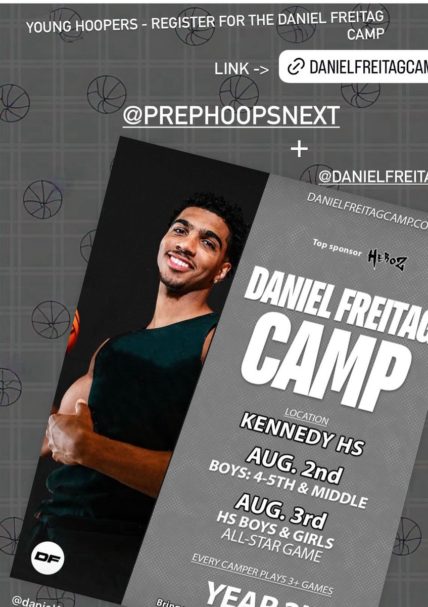 SPENCER CHRISTENSON (@spencer_c3scout) on Twitter photo Young HOOPERS | register for the DANIEL FREITAG CAMP #DANIELFREITAGCAMP
danielfreitagcamp.com/home
In collaboration with <a href="/PrepHoopsNext/">Prep Hoops 𝙉𝙀𝙓𝙏 🏀</a> Young HOOPERS | register for the DANIEL FREITAG CAMP #DANIELFREITAGCAMP
danielfreitagcamp.com/home
In collaboration with <a href="/PrepHoopsNext/">Prep Hoops 𝙉𝙀𝙓𝙏 🏀</a>