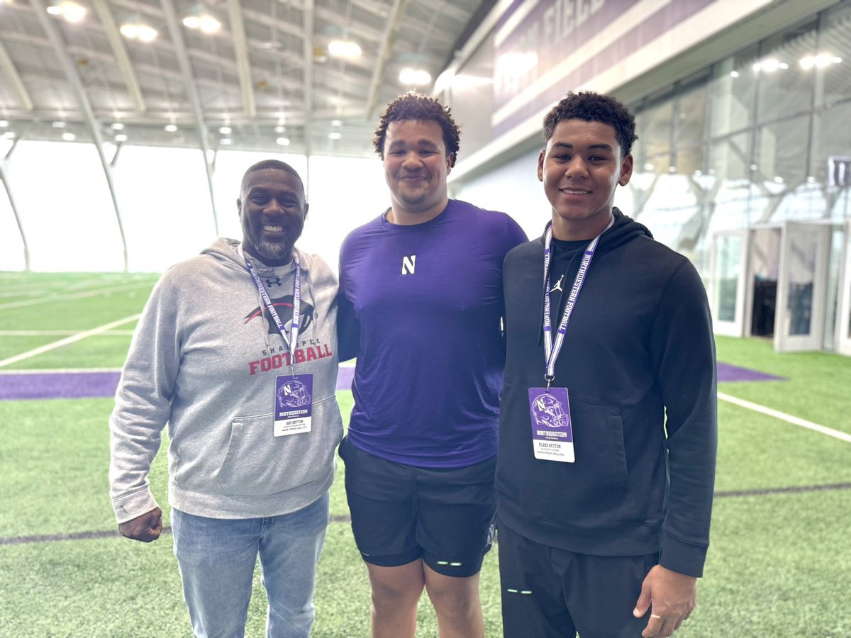 Blake Betton (@bettonblake) on Twitter photo Had an incredible experience <a href="/NUFBFamily/">Northwestern Football</a> for final spring practice! Also thank you for an awesome individual session w/ <a href="/Coach_McGarigle/">Tim McGarigle</a> & <a href="/coachcobwhite/">Jacob White</a> 🙏
+ Great to see
<a href="/TBoyd2025/">Trey Boyd</a> from <a href="/SaberFootball16/">Shakopee Football</a>!
<a href="/CoachBetton44/">Ray Betton</a>
<a href="/OJW_Scouting/">PrepRedzone Oliver</a> <a href="/OJW_Scouting/">PrepRedzone Oliver</a>
<a href="/PrepRedzoneMN/">Prep Redzone Minnesota</a> <a href="/Creightp/">Paul Creighton</a> Had an incredible experience <a href="/NUFBFamily/">Northwestern Football</a> for final spring practice! Also thank you for an awesome individual session w/ <a href="/Coach_McGarigle/">Tim McGarigle</a> & <a href="/coachcobwhite/">Jacob White</a> 🙏
+ Great to see
<a href="/TBoyd2025/">Trey Boyd</a> from <a href="/SaberFootball16/">Shakopee Football</a>!
<a href="/CoachBetton44/">Ray Betton</a>
<a href="/OJW_Scouting/">PrepRedzone Oliver</a> <a href="/OJW_Scouting/">PrepRedzone Oliver</a>
<a href="/PrepRedzoneMN/">Prep Redzone Minnesota</a> <a href="/Creightp/">Paul Creighton</a>